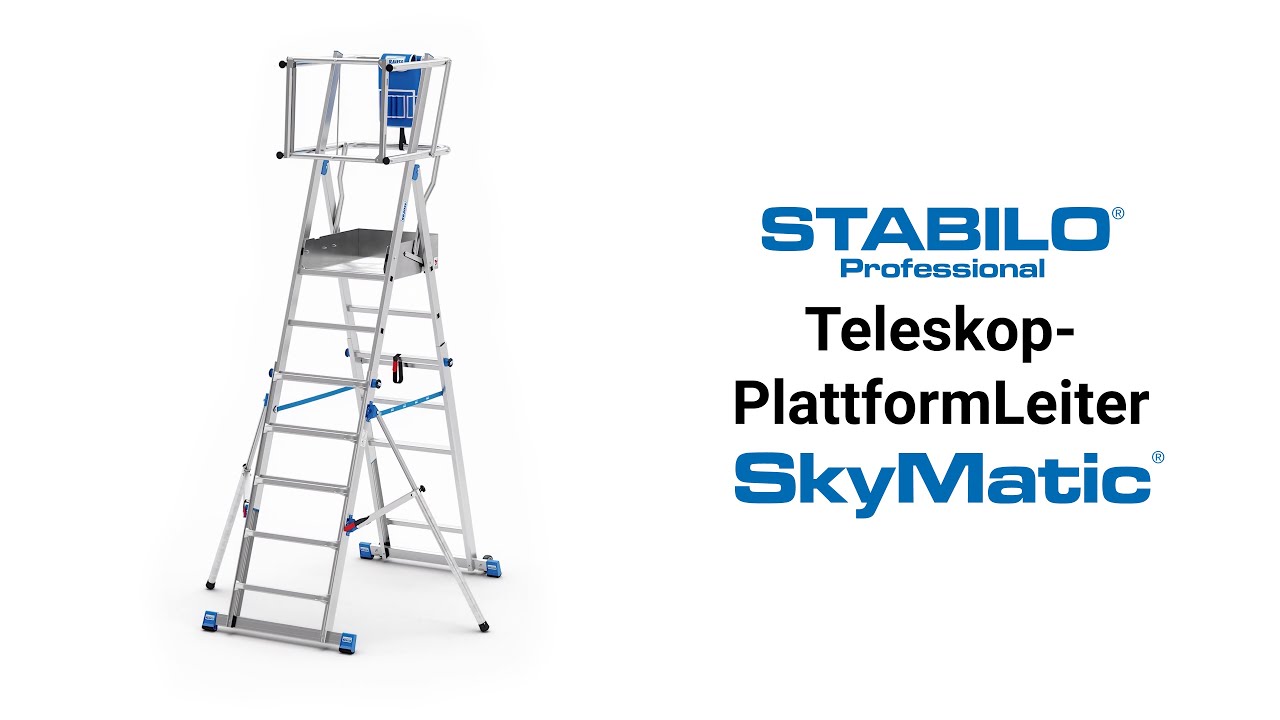 1x5-9 SkyMatic Телескопична стълба с платформа - 832948 KRAUSE