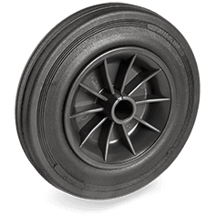 Серия 52 Колела с лагеруване на втулка, черна гума/полипропилен - Tellure Rota Ф140мм.  