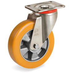 Серия 65HT Въртящи колела на усилена P планка, полиуретан/алуминий - Tellure Rota