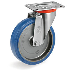 Серия 73 Въртящи колела на NL планка, гума Sigma Elastic/полиамид - Tellure Rota Ф100мм.