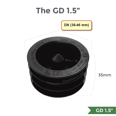 Универсален, мембранен клапан за сифон (38-46мм) - GD15 Green Drain