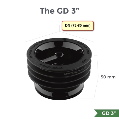 Универсален, мембранен клапан за сифон (72-80мм) - GD3 Green Drain