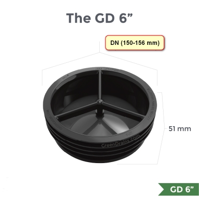Универсален, мембранен клапан за сифон (150-156мм) - GD6 Green Drain