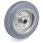 Серия 23 Колела с иглен лагер, сива гума/стомана - Tellure Rota Ф125мм. 