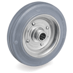 Серия 23 Колела с иглен лагер, сива гума/стомана - Tellure Rota Ф80мм. 