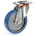 Серия 73 INOX Въртящи колела на NLX планка, гума Sigma Elastic/полиамид - Tellure Rota Ф100мм.