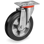 Серия 72AL Въртящи колела на NL планка, гума Sigma Elastic/алуминий - Tellure Rota Ф160мм.