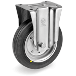 Серия 53AS Антистатични и статично проводими колела, стационарни на NL планка, гума/стомана - Tellure Rota Ф80мм.