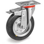 Серия 53AS Антистатични и статично проводими колела на NL планка/спирачка, гума/стомана - Tellure Rota Ф80мм.