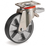 Серия 65ESD Антистатични и статично проводими колела на P планка/спирачка, полиуретан/алуминий - Tellure Rota  Ф150мм.