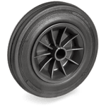Серия 52 Колела с лагеруване на втулка, черна гума/полипропилен - Tellure Rota Ф200мм.  