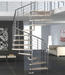 Интериорна вита стълба Diable T 13 стъпала, диаметър 140 см, ръкохватка дървена или хром MOBIROLO